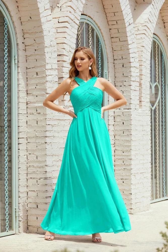 Halter Bridesmaid Dresses Formal Cocktail Prom Gown 28015 - Image 94