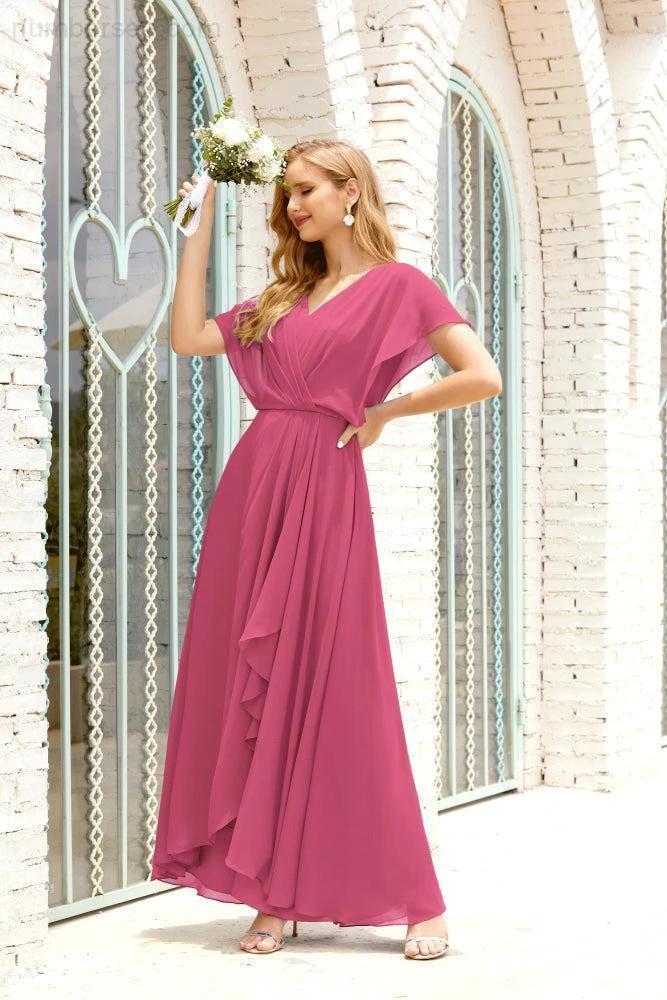 Numbersea Mother of The Bride Dresses Plus Size V-Neck Floor Length Formal Prom Dress for Wedding Guest 28020 - Image 136