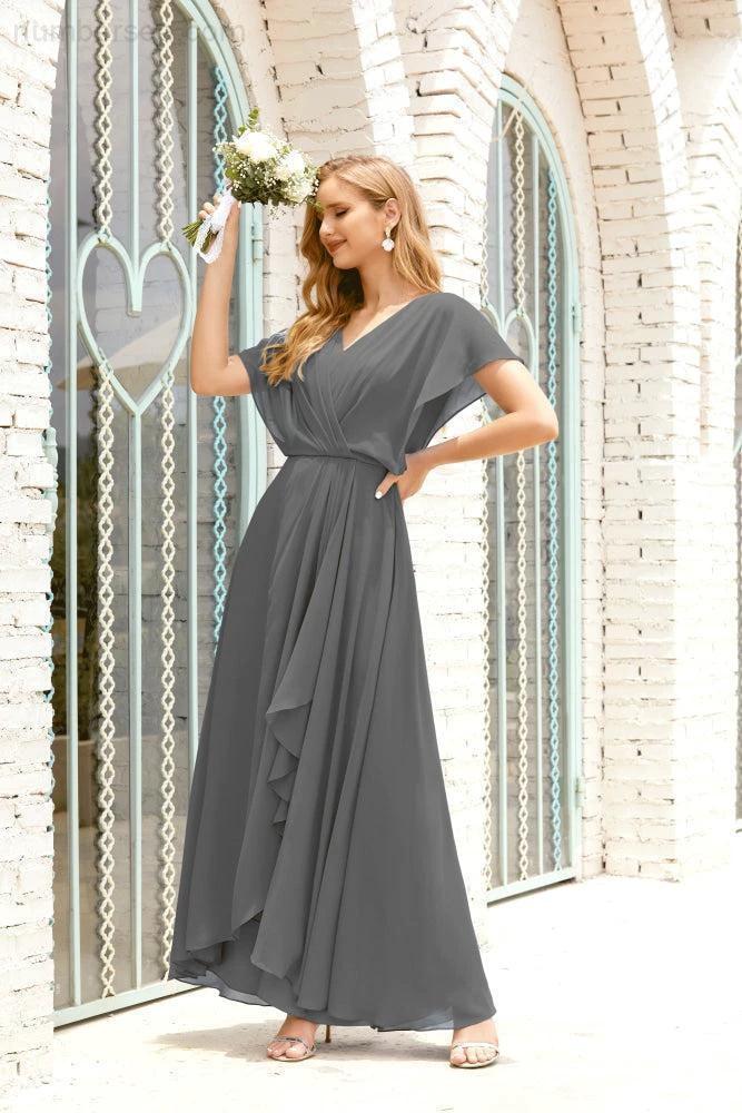 Numbersea Mother of The Bride Dresses Plus Size V-Neck Floor Length Formal Prom Dress for Wedding Guest 28020 - Image 152